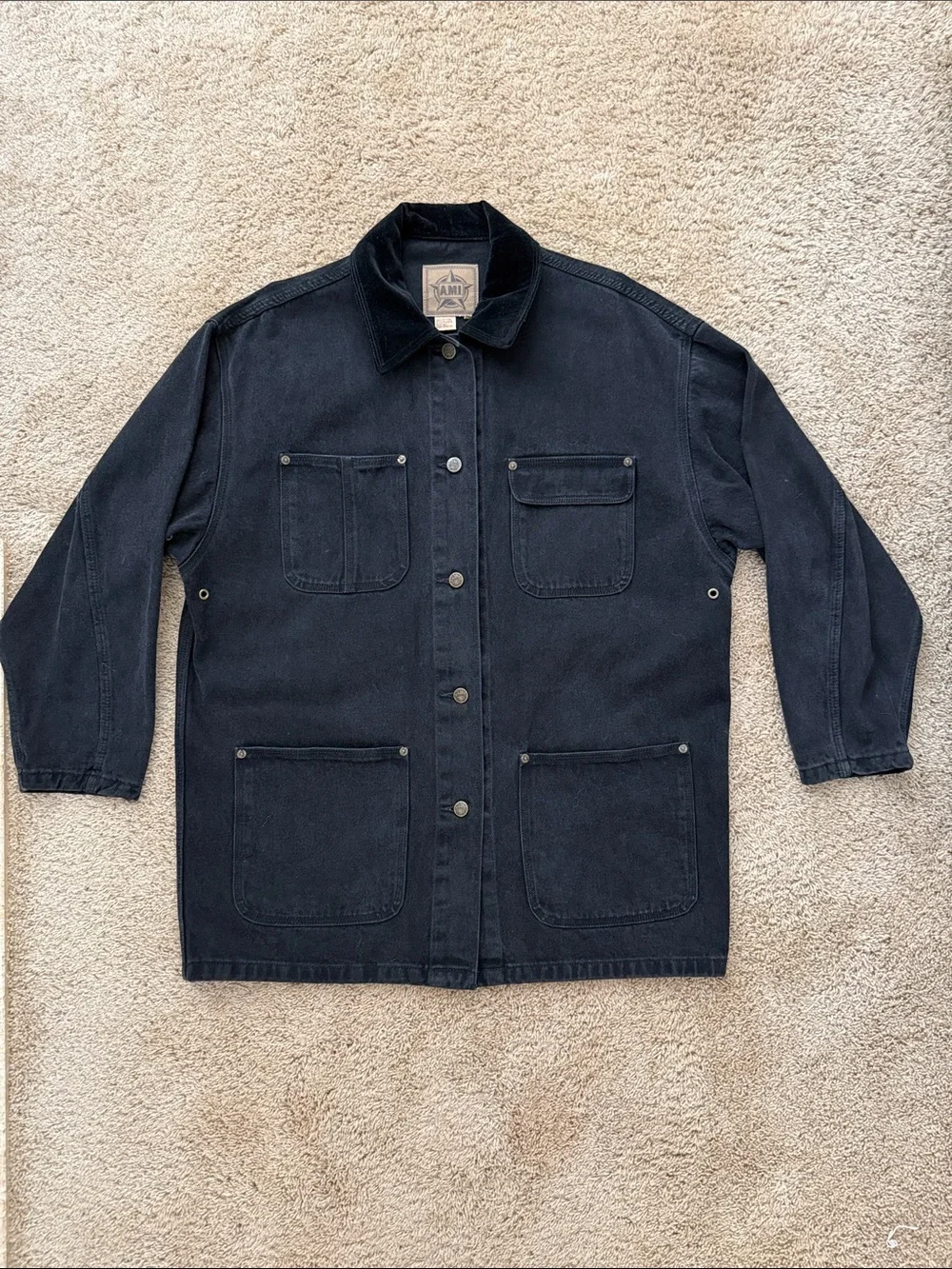 Vintage AMI Men's Black Cotton Field Jacket // M // Y2K - Picture 3 of 15